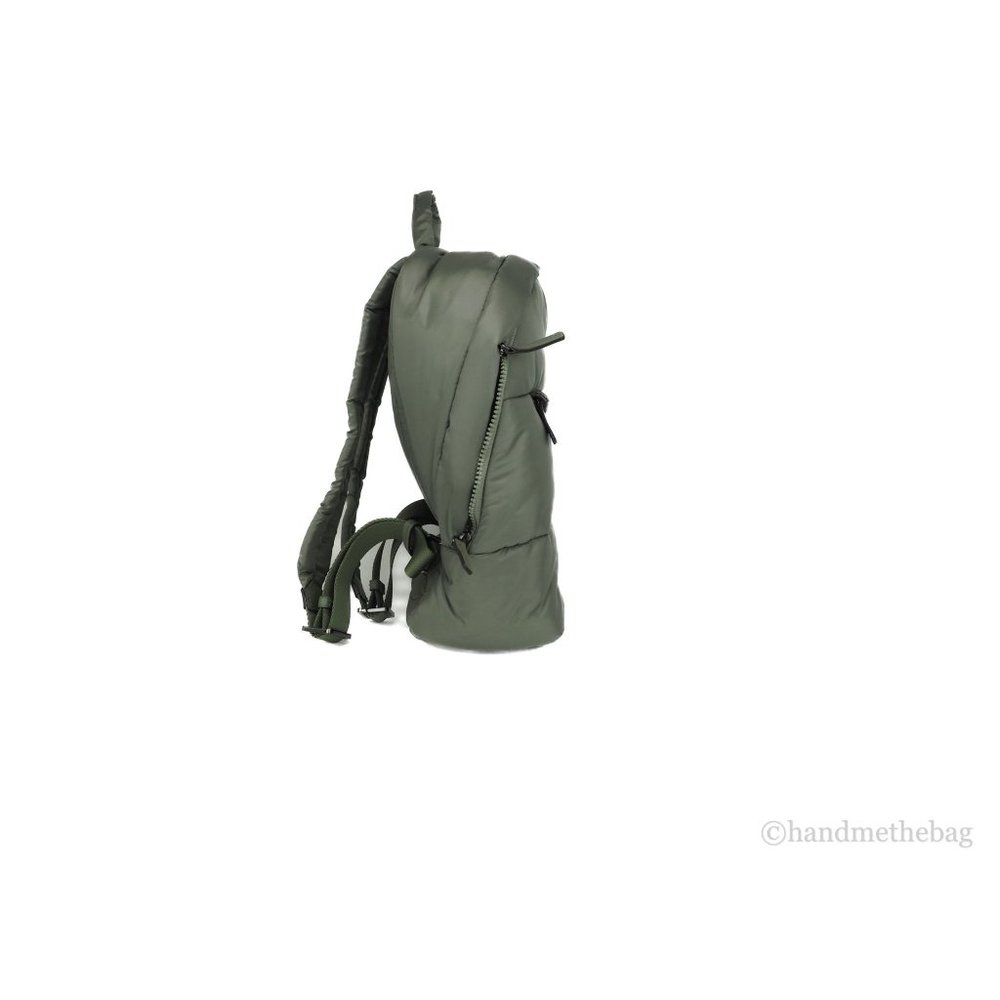 NWT Michael Kors Rae Medium Backpack Green Quilted Nylon Fabric Shoulder Bookbag - Picture 6 of 9